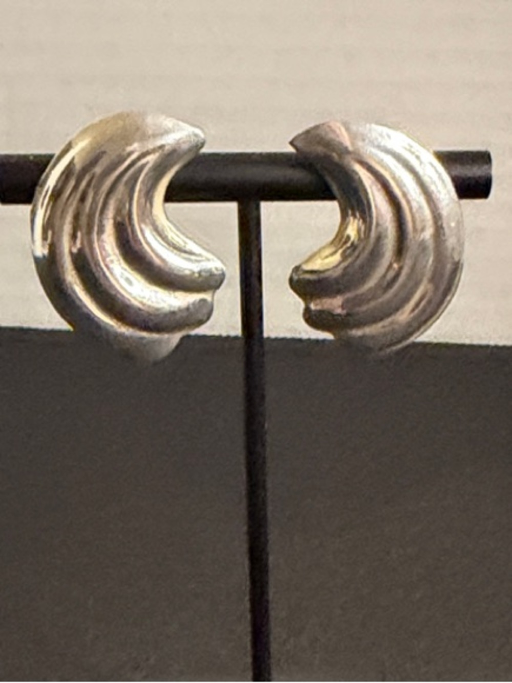 925 Silver Taxco,Mexico TF-N3 Vintage Wave Earrings - Women’s Jewelry - Picture 7 of 8